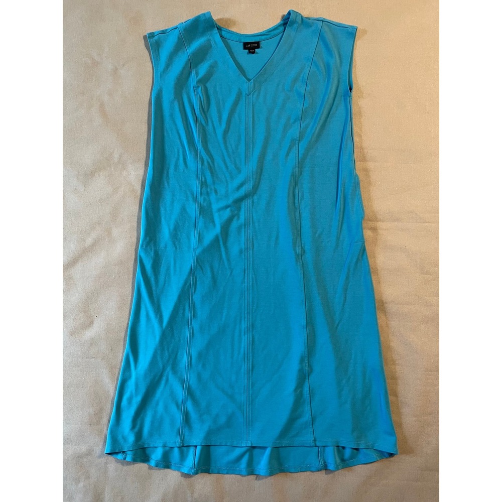 J Jill Wearever Collection Shift Dress Size L Pockets Jersey Knit Travel Lounge - Picture 9 of 9
